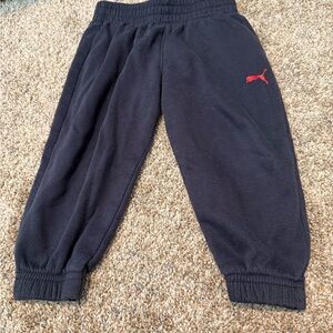 Puma Black Sweatpants with Red Cat Logo